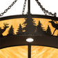 Meyda Lighting Roosevelt 48" 12-Light Oil Rubbed Bronze Inverted Pendant Light With Ambra Siena Idalight Shade