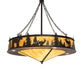 Meyda Lighting Roosevelt 48" 12-Light Oil Rubbed Bronze Inverted Pendant Light With Ambra Siena Idalight Shade