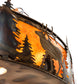 Meyda Lighting Roosevelt 77" 37-Light Dark Burnished Antique Copper Inverted Pendant Light With Amber Mica Shade Glass