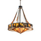 Meyda Lighting Roosevelt 77" 37-Light Dark Burnished Antique Copper Inverted Pendant Light With Amber Mica Shade Glass