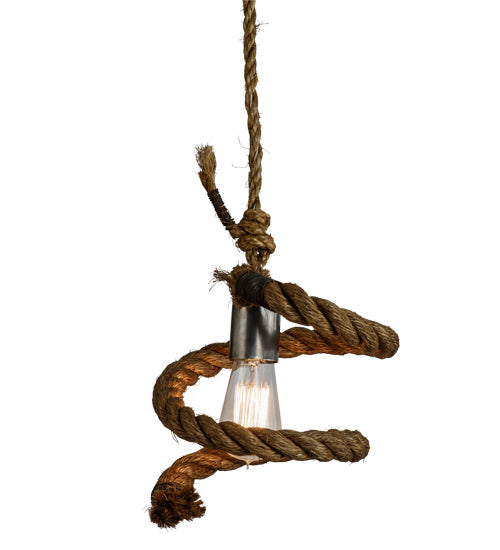 Meyda Lighting Rope 10" Mini Pendant Light With Clear Shade Glass