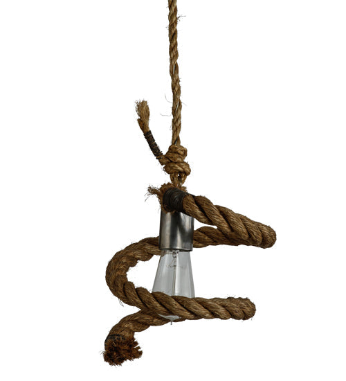 Meyda Lighting Rope 10" Mini Pendant Light With Clear Shade Glass