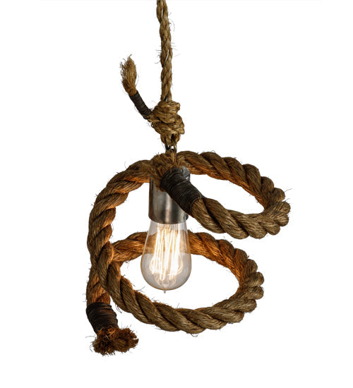 Meyda Lighting Rope 10" Mini Pendant Light With Clear Shade Glass