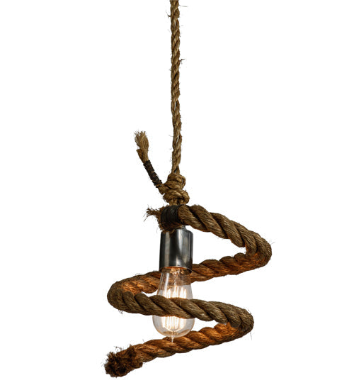 Meyda Lighting Rope 10" Mini Pendant Light With Clear Shade Glass