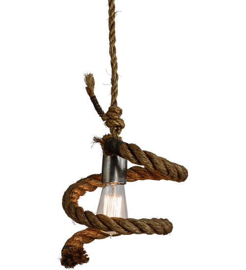 Meyda Lighting Rope 10" Mini Pendant Light With Clear Shade Glass
