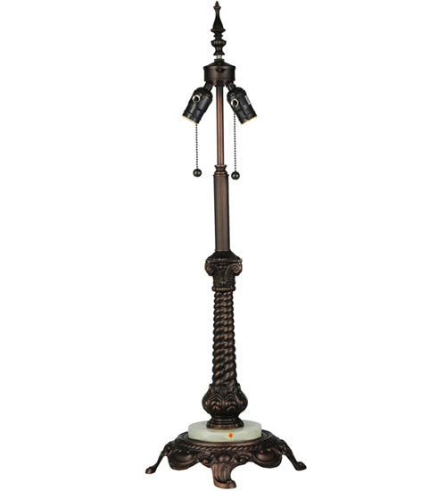 Meyda Lighting Rope 31" 2-Light Mahogany Bronze Table Lamp Base