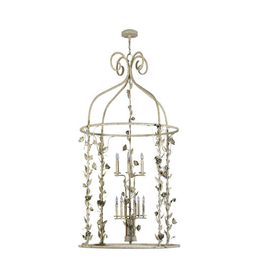 Meyda Lighting Rosa 42" 12-Light 2-Tier Tuscan Ivory Pendant Light With Faux Candlelight