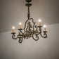 Meyda Lighting Rosalie 36" 6-Light Vintage Moss Chandelier With Ivory Faux Candlelight