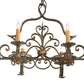Meyda Lighting Rosalie 36" 6-Light Vintage Moss Chandelier With Ivory Faux Candlelight