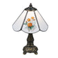 Meyda Lighting Rose Bouquet 12" Mini Table Lamp Base With White Shade Glass