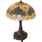 Meyda Lighting Rose Bouquet 31" 3-Light Mahogany Bronze Table Lamp With Multi-Colored Shade Glass