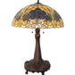 Meyda Lighting Rose Bouquet 31" 3-Light Mahogany Bronze Table Lamp With Multi-Colored Shade Glass