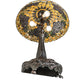 Meyda Lighting Rose Bouquet 31" 3-Light Mahogany Bronze Table Lamp With Multi-Colored Stained Shade Glass