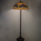 Meyda Lighting Rose Bouquet 62" 3-Light Mahogany Bronze Floor Lamp With Multi-Colored Shade Glass