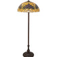 Meyda Lighting Rose Bouquet 62" 3-Light Mahogany Bronze Floor Lamp With Multi-Colored Shade Glass