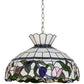 Meyda Lighting Rose Vine 20" 3-Light Nickel Pendant Light With Multi-Colored Shade Glass