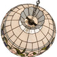 Meyda Lighting Rose Vine 20" 3-Light Nickel Pendant Light With Multi-Colored Shade Glass