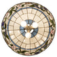 Meyda Lighting Rose Vine 20" 3-Light Nickel Pendant Light With Multi-Colored Shade Glass