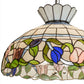 Meyda Lighting Rose Vine 20" 3-Light Nickel Pendant Light With Multi-Colored Shade Glass