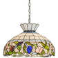 Meyda Lighting Rose Vine 20" 3-Light Nickel Pendant Light With Multi-Colored Shade Glass