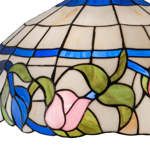 Meyda Lighting Rose Vine 20" Multi-Colored Shade Glass