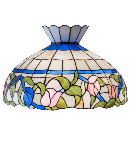 Meyda Lighting Rose Vine 20" Multi-Colored Shade Glass