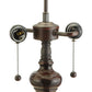 Meyda Lighting Rose Vine 25" 2-Light Mahogany Bronze Table Lamp With Multi-Colored Shade Glass