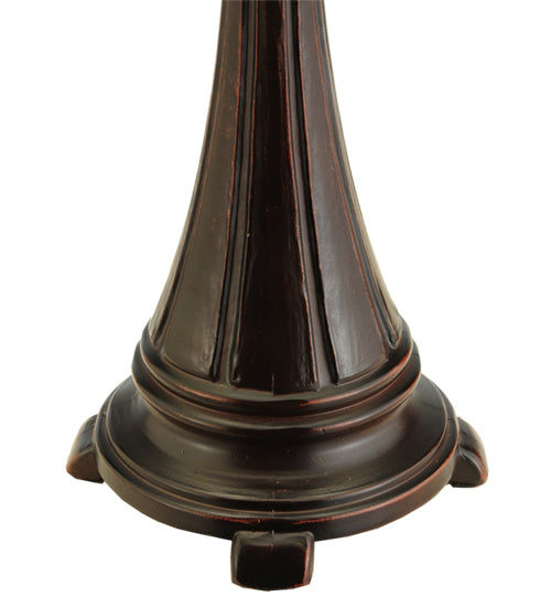 Meyda Lighting Rose Vine 25" 2-Light Mahogany Bronze Table Lamp With Multi-Colored Shade Glass