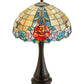 Meyda Lighting Rose Vine 25" 2-Light Mahogany Bronze Table Lamp With Multi-Colored Shade Glass