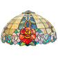 Meyda Lighting Rose Vine 25" 2-Light Mahogany Bronze Table Lamp With Multi-Colored Shade Glass