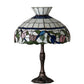 Meyda Lighting Rose Vine 26" 3-Light Mahogany Bronze Table Lamp With Multi-Colored Shade Glass