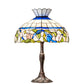 Meyda Lighting Rose Vine 26" 3-Light Mahogany Bronze Table Lamp With Multi-Colored Shade Glass