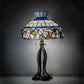 Meyda Lighting Rose Vine 31" 3-Light Mahogany Bronze Table Lamp With Multi-Colored Shade Glass