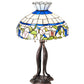 Meyda Lighting Rose Vine 31" 3-Light Mahogany Bronze Table Lamp With Multi-Colored Shade Glass