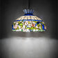 Meyda Lighting Rose Vine 31255 20" 3-Light Mahogany Bronze Pendant Light With Multi-Colored Shade Glass