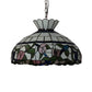 Meyda Lighting Rose Vine 31255 20" 3-Light Mahogany Bronze Pendant Light With Multi-Colored Shade Glass