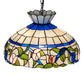 Meyda Lighting Rose Vine 31255 20" 3-Light Mahogany Bronze Pendant Light With Multi-Colored Shade Glass