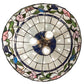 Meyda Lighting Rose Vine 31255 20" 3-Light Mahogany Bronze Pendant Light With Multi-Colored Shade Glass