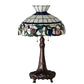 Meyda Lighting Rose Vine 33" 3-Light Mahogany Bronze Table Lamp With Multi-Colored Shade Glass
