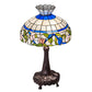 Meyda Lighting Rose Vine 33" 3-Light Mahogany Bronze Table Lamp With Multi-Colored Shade Glass