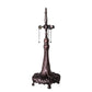 Meyda Lighting Rose Vine 33" 3-Light Mahogany Bronze Table Lamp With Multi-Colored Shade Glass