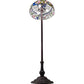 Meyda Lighting Rose Vine 37718 62" 3-Light Mahogany Bronze Floor Lamp With Multi-Colored Shade Glass