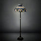Meyda Lighting Rose Vine 62" 3-Light Mahogany Bronze Floor Lamp With Multi-Colored Shade Glass