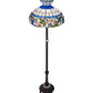 Meyda Lighting Rose Vine 62" 3-Light Mahogany Bronze Floor Lamp With Multi-Colored Shade Glass