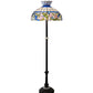 Meyda Lighting Rose Vine 62" 3-Light Mahogany Bronze Floor Lamp With Multi-Colored Shade Glass