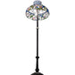 Meyda Lighting Rose Vine 62" 3-Light Mahogany Bronze Floor Lamp With Multi-Colored Shade Glass