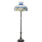 Meyda Lighting Rose Vine 62" 3-Light Mahogany Bronze Floor Lamp With Multi-Colored Shade Glass