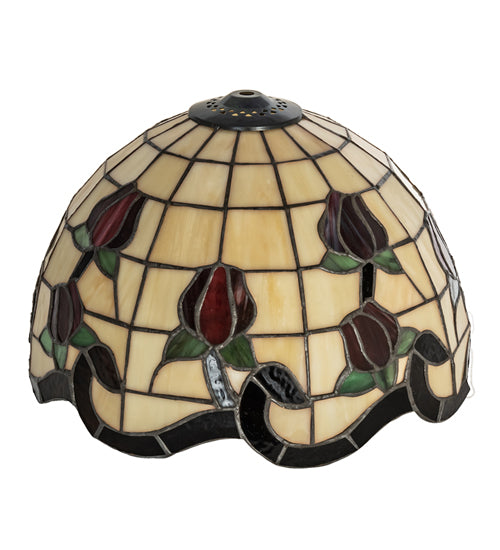 Meyda Lighting Roseborder 12" Multi-Colored Shade Glass