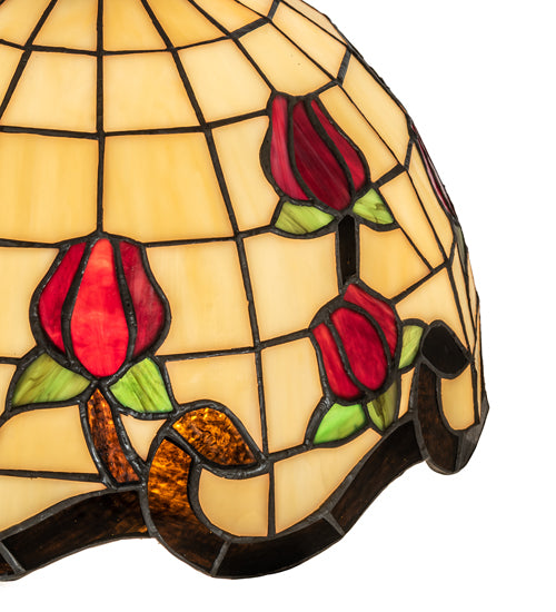 Meyda Lighting Roseborder 12" Multi-Colored Shade Glass