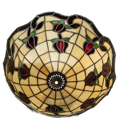Meyda Lighting Roseborder 12" Multi-Colored Shade Glass